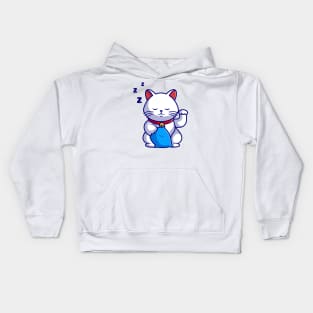 Cute Lucky Cat Sleepy Cartoon Kids Hoodie